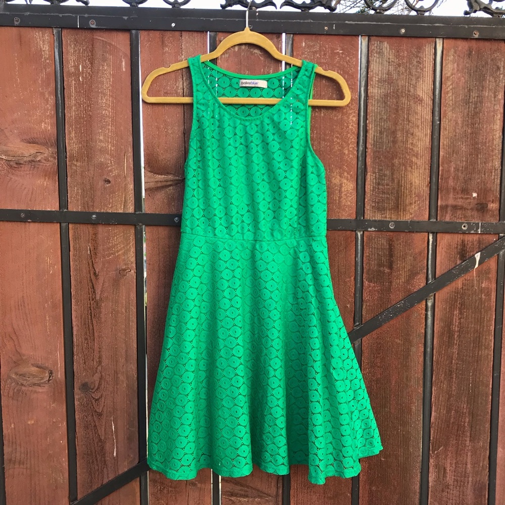 Green Geometric Pattern Dress